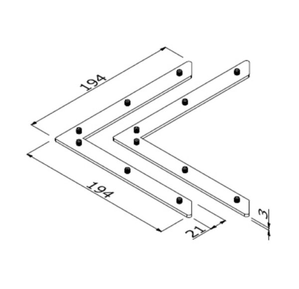 ALUVISION joining set T21/4 90° H XL Z