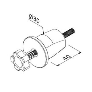 Quickfix LS - M6/D30 x 80A NOIR (Corner - porte - hiled)