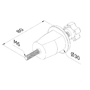 Quickfix LS - M6/D30 x 80A PLAT (Corner - porte - hiled)