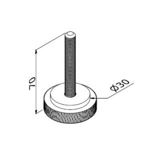 ALUVISION Pin D30 Fixation M8x70A GRIS (connecteur 3P-4P-6P)